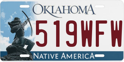 OK license plate 519WFW