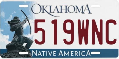 OK license plate 519WNC