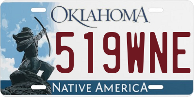 OK license plate 519WNE