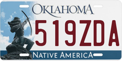 OK license plate 519ZDA