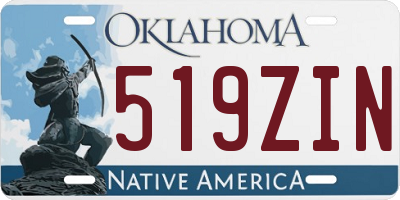 OK license plate 519ZIN