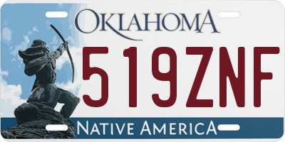 OK license plate 519ZNF