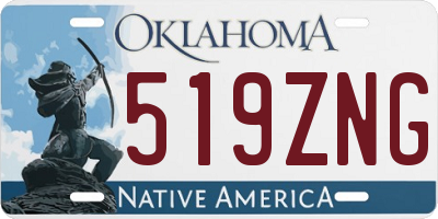 OK license plate 519ZNG