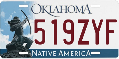 OK license plate 519ZYF