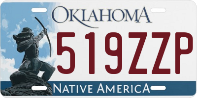 OK license plate 519ZZP