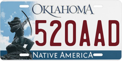OK license plate 520AAD