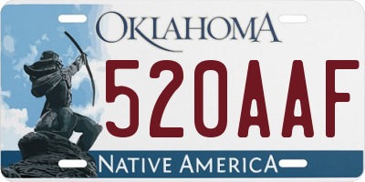 OK license plate 520AAF