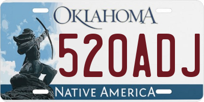 OK license plate 520ADJ