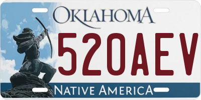 OK license plate 520AEV