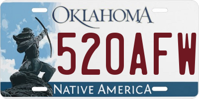 OK license plate 520AFW