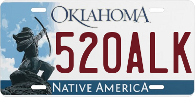 OK license plate 520ALK
