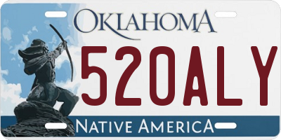 OK license plate 520ALY