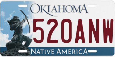 OK license plate 520ANW