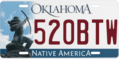 OK license plate 520BTW