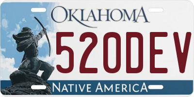 OK license plate 520DEV