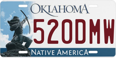 OK license plate 520DMW