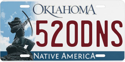 OK license plate 520DNS