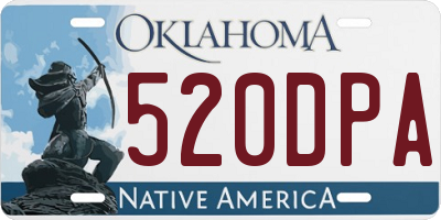 OK license plate 520DPA