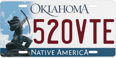 OK license plate 520VTE