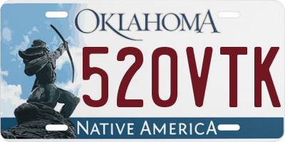 OK license plate 520VTK