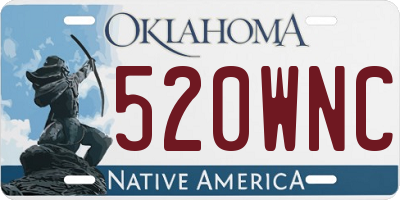 OK license plate 520WNC