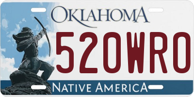 OK license plate 520WRO