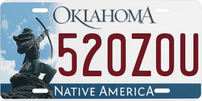 OK license plate 520ZOU
