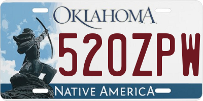 OK license plate 520ZPW