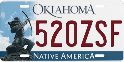 OK license plate 520ZSF