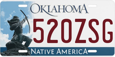 OK license plate 520ZSG