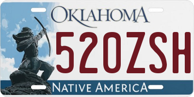 OK license plate 520ZSH