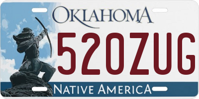 OK license plate 520ZUG