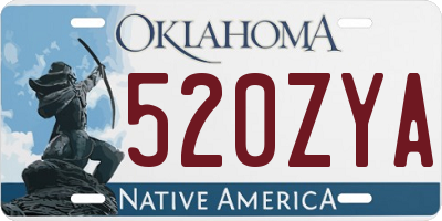 OK license plate 520ZYA