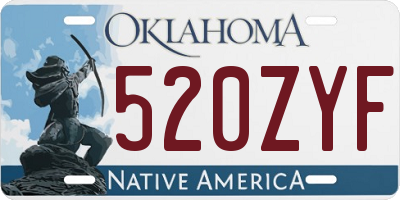 OK license plate 520ZYF