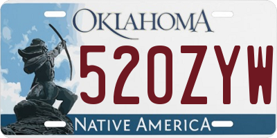 OK license plate 520ZYW