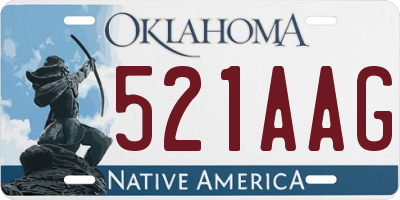 OK license plate 521AAG