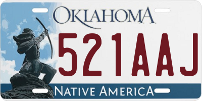 OK license plate 521AAJ