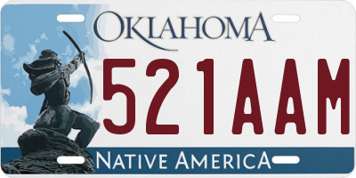 OK license plate 521AAM