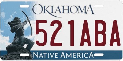 OK license plate 521ABA