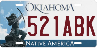 OK license plate 521ABK