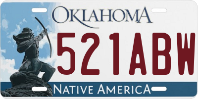 OK license plate 521ABW