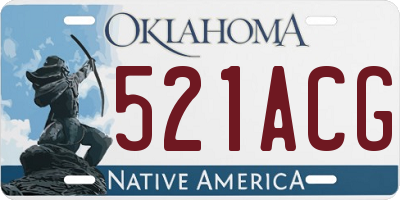 OK license plate 521ACG