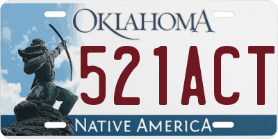 OK license plate 521ACT