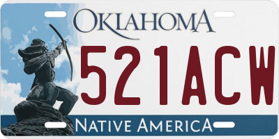 OK license plate 521ACW