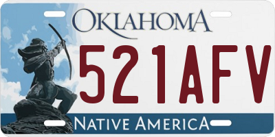OK license plate 521AFV