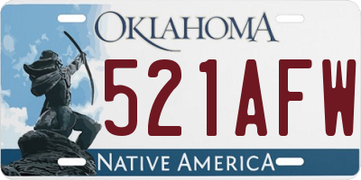 OK license plate 521AFW