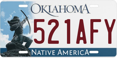 OK license plate 521AFY