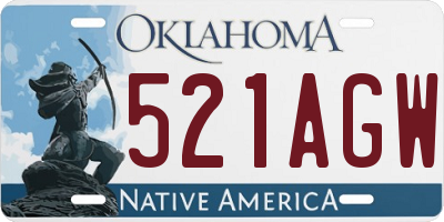 OK license plate 521AGW