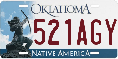 OK license plate 521AGY