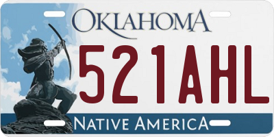 OK license plate 521AHL